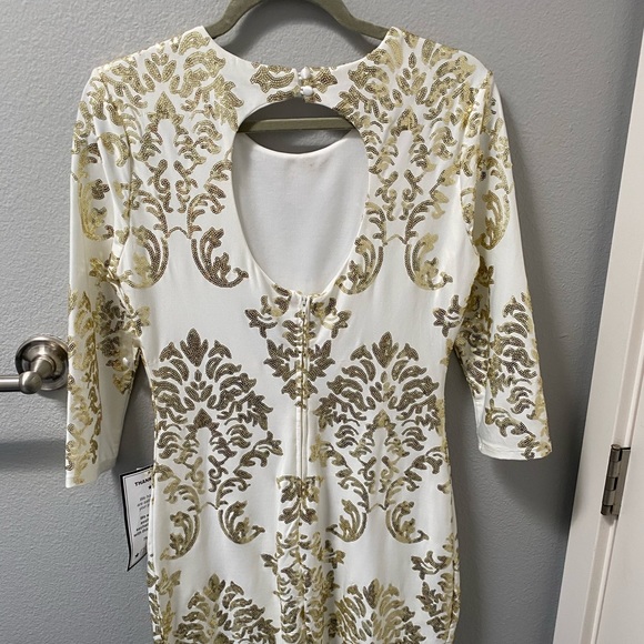 B Darlin Juniors Gold Sequin Dress Size 11/12 - Picture 4 of 8